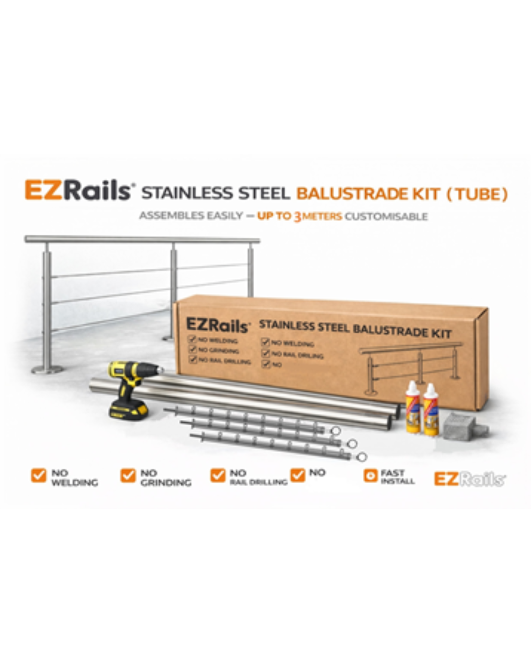 Stainless tube balustrade