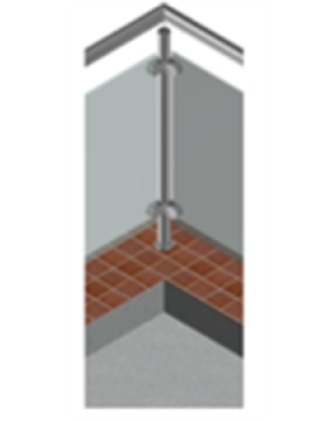 Glass Corner Post with Top Rail